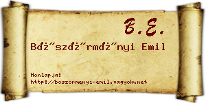 Böszörményi Emil névjegykártya