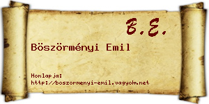 Böszörményi Emil névjegykártya