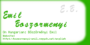 emil boszormenyi business card