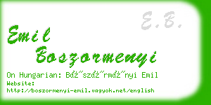 emil boszormenyi business card